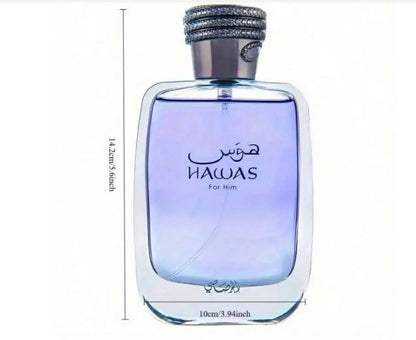 100ML RASASI Hawas For Men - Eau de Parfum Long Lasting Signature Premium Arabian Daily Elegance Refreshing Luxurious Masculine