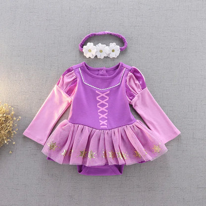 Baby Romper TUTU Dress With Headband Infant Baby Princess Girl Clothes Size 3-18M Cute Design Baby Dress Party Costumes