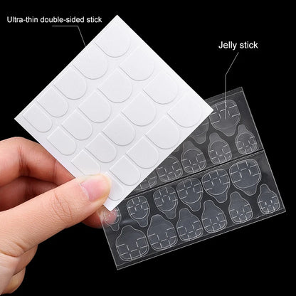 Double Side Nail Jelly Glue Transparent False Nail Art Adhesive Tape Glue Stickers DIY Reusable Manicur Nails Accessories