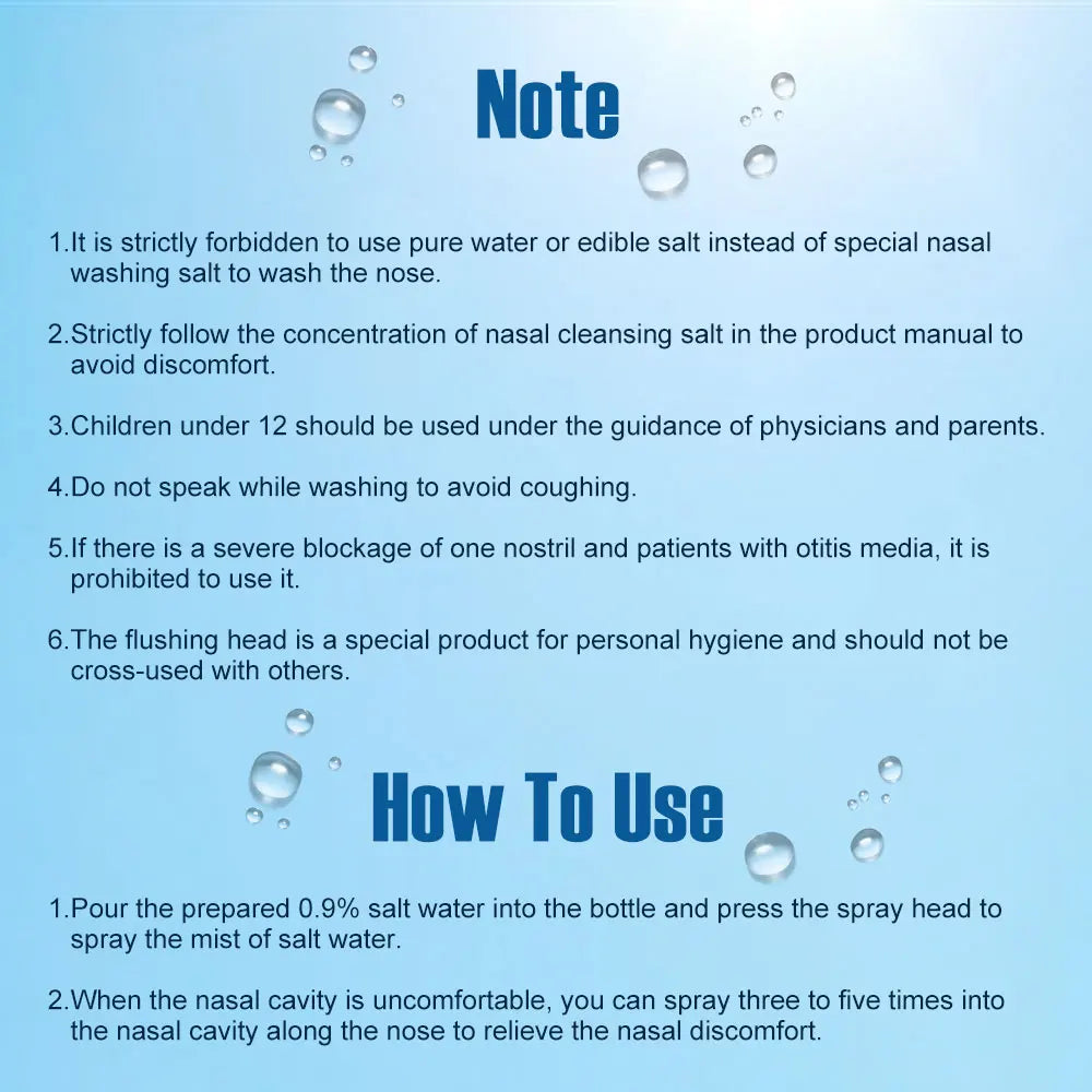 Waterpulse Nasal irrigator 300ml 500ml Nasal Rinse Bottle Nasal Wash Cleaner Nose Protector Avoid Allergic Rhinitis Manual