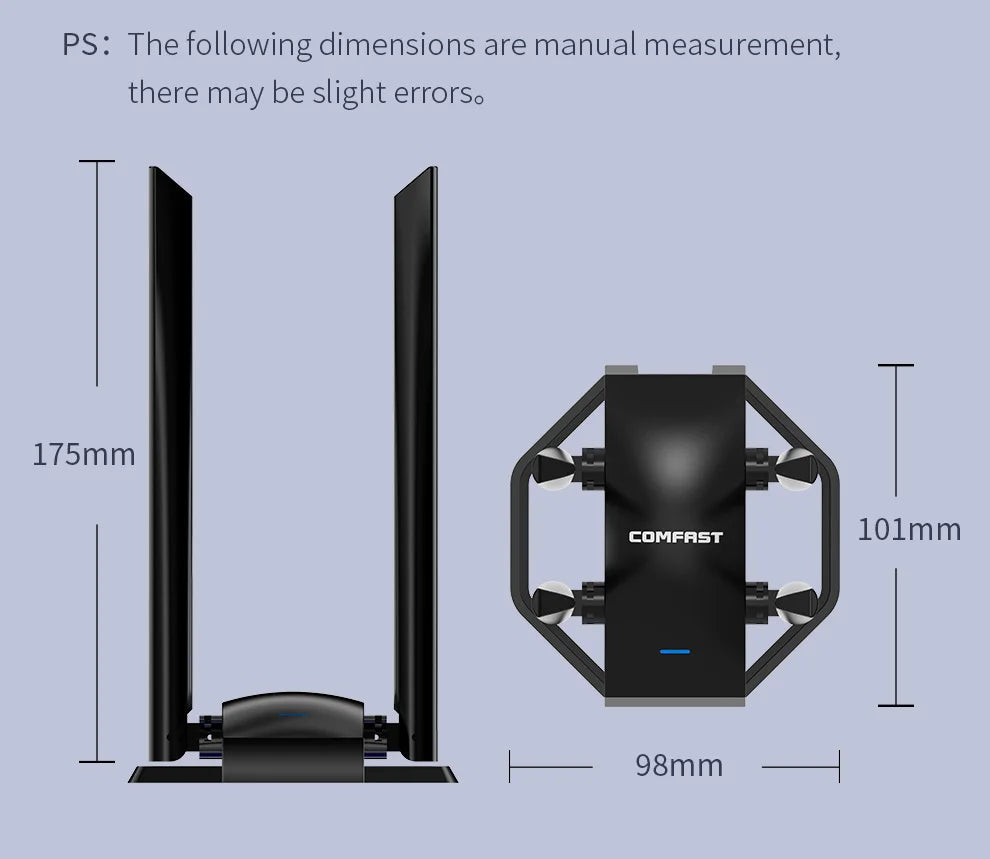 Comfast 1300Mbps Adaptador 2.4G&5GHz Usb Network Card Wireless WiFi Adapter High Gain 4*6dbi Antenna Desktop Linux Wi-fi Receive
