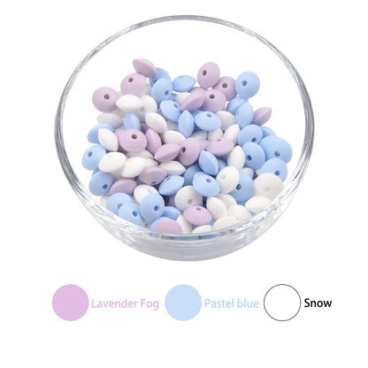 50pcs/lot 12mm Silicone lentil Beads Silicone BPA Free DIY Charms Newborn Nursing Accessory Teething Necklace Teething Toy