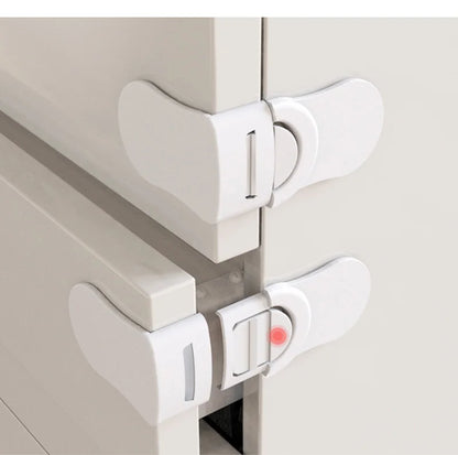 Baby Safety Drawer Lock Anti-Pinching Hand Cabinet Drawer Locks Plastic White Safety Buckle for Children Kids Protection