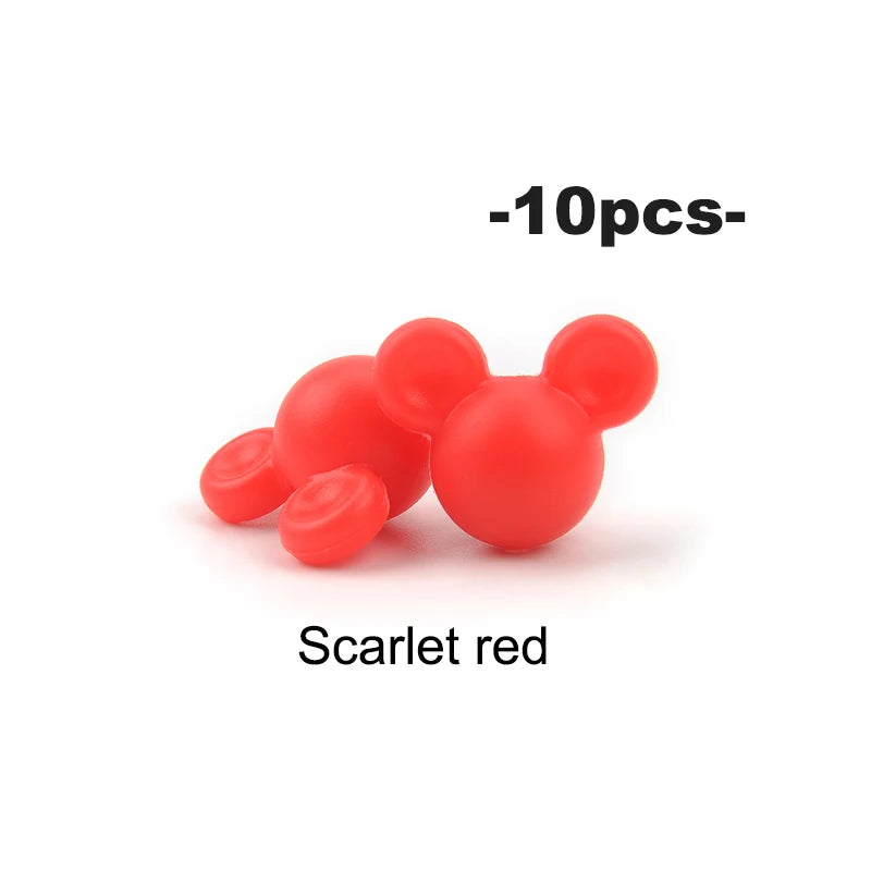 LOFCA 10pcs/lot Mouse Silicone Beads Baby Teether Toy Soft Chew Teething BPA Free DIY Charm Necklace Food Grade Jewelry