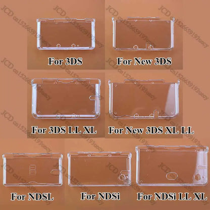 JCD Clear Crystal Protective Cover Case Shell Housing For 3DS 3DSLL 3DSXL New 3DS XL LL NDSL NDSi LL XL For GBA SP Game Console