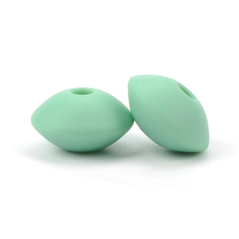 50pcs/lot 12mm Silicone lentil Beads Silicone BPA Free DIY Charms Newborn Nursing Accessory Teething Necklace Teething Toy