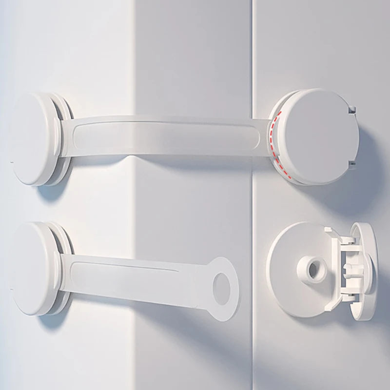 Baby Safety Drawer Lock Anti-Pinching Hand Cabinet Drawer Locks Plastic White Safety Buckle for Children Kids Protection
