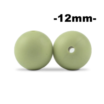 LOFCA 12mm 100pcs Silicone Beads Round Teether Baby Nursing Necklace Pacifier Clip Oral Care BPA Free Food Grade Colorful