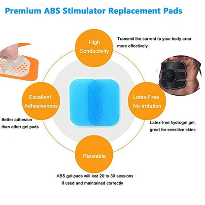 100Pcs Abs Stimulator Gel Pads Replacement Gel Stickers Hydrogel  For EMS Muscle Training Massager ABS Abdominal Trainer
