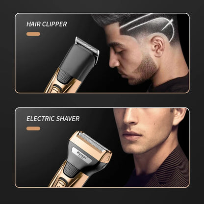Kemei 3in1 Grooming Kit Electric Shaver For Men Beard Hair Trimmer Body Nose Ear Shaving Machine Face Razor Rechargeable