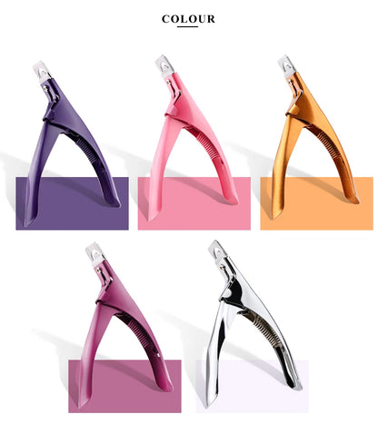 Professional Fake Nail Cutter Nail Cipper Tips Cutter U Type Acrylic Fake Nail Edge Trimmer Stainless Steel Nail Manicure Tools
