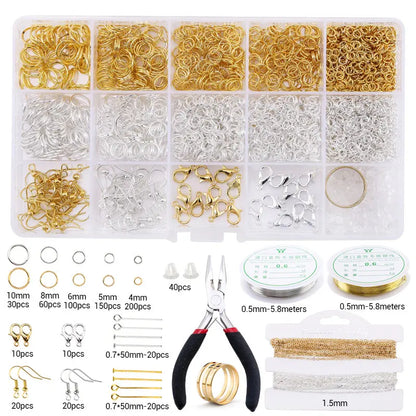 Jewelry Making Supplies Kit with Jewelry Tools Open Jump Rings Lobster Clasps Crimp Beads Earring Hooks Accessories for Jewelry