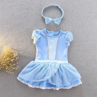 Baby Romper TUTU Dress With Headband Infant Baby Princess Girl Clothes Size 3-18M Cute Design Baby Dress Party Costumes