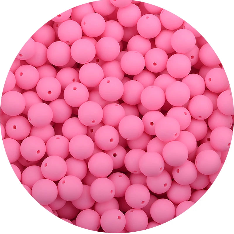 LOFCA 12mm 20pcs/lot Silicone Loose Beads Teething Beads DIY Chewable Colorful Teething For Infant Baby Teether Round