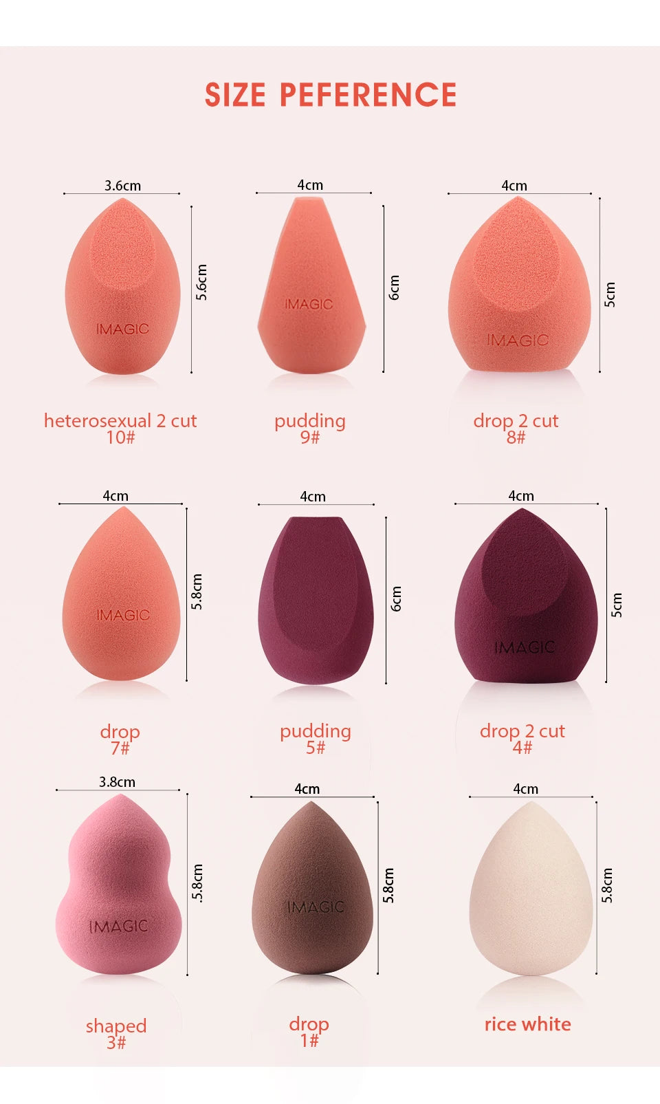 IMAGIC Beauty Sponge Face Wash Puff Gourd Water Drop Wet And Dry Makeup Tool