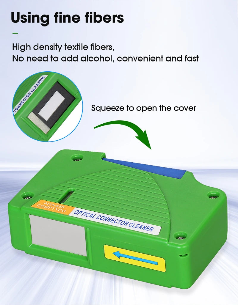 Optical Fiber End Face Cleaning Box SC/FC/LC/ST Fiber Wiping Tool Pigtail Cleaner FTTH Optic Fiber Cleaner Tools