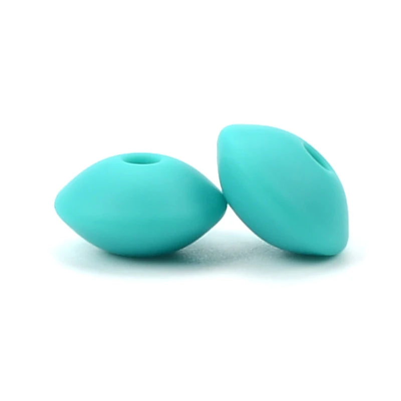 50pcs/lot 12mm Silicone lentil Beads Silicone BPA Free DIY Charms Newborn Nursing Accessory Teething Necklace Teething Toy