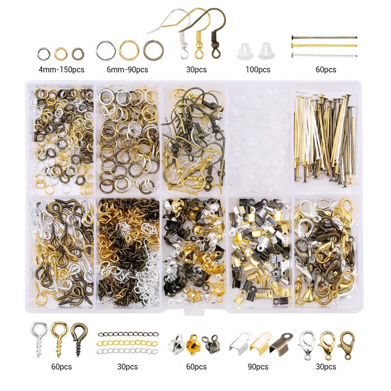 Jewelry Making Supplies Kit with Jewelry Tools Open Jump Rings Lobster Clasps Crimp Beads Earring Hooks Accessories for Jewelry