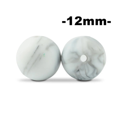 LOFCA 12mm 100pcs Silicone Beads Round Teether Baby Nursing Necklace Pacifier Clip Oral Care BPA Free Food Grade Colorful