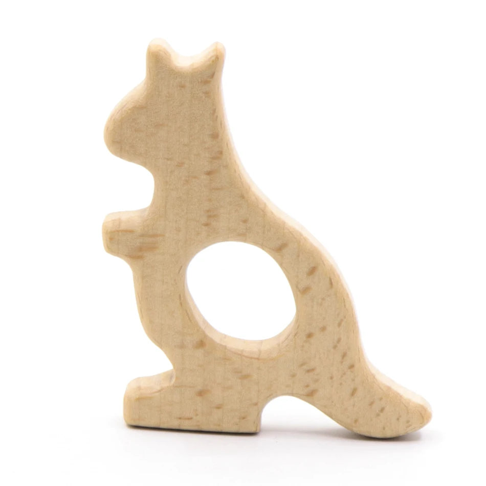 DIY Baby Gym Toys Wood Necklace Pendant Food Grade Wooden Teether Toys Tortoise Koala Whale Turtle Wooden Teething Toys