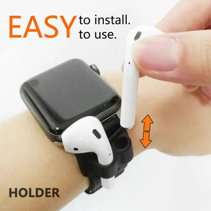 Silicone Holder Clip for AirPods Apple wireless earphone socket stand case compatible with Apple watch sport hook clip Anti-lost