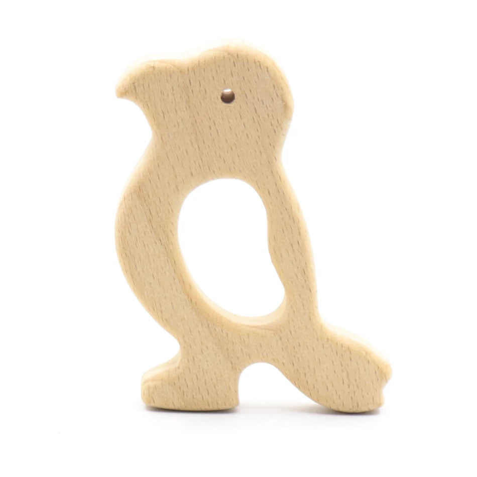 DIY Baby Gym Toys Wood Necklace Pendant Food Grade Wooden Teether Toys Tortoise Koala Whale Turtle Wooden Teething Toys
