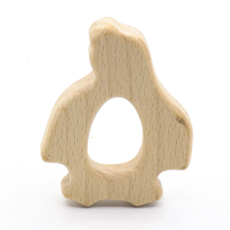 DIY Baby Gym Toys Wood Necklace Pendant Food Grade Wooden Teether Toys Tortoise Koala Whale Turtle Wooden Teething Toys