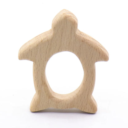 DIY Baby Gym Toys Wood Necklace Pendant Food Grade Wooden Teether Toys Tortoise Koala Whale Turtle Wooden Teething Toys