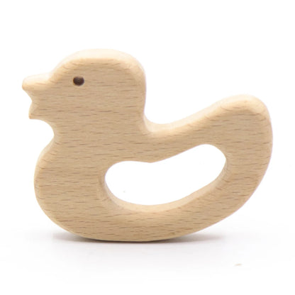 DIY Baby Gym Toys Wood Necklace Pendant Food Grade Wooden Teether Toys Tortoise Koala Whale Turtle Wooden Teething Toys