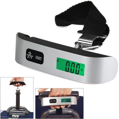 50kg Hanging Baggage Scale Digital Luggage Scale LCD Display Portable Suitcase Weighing Scale Travel Luggage Weight Scale