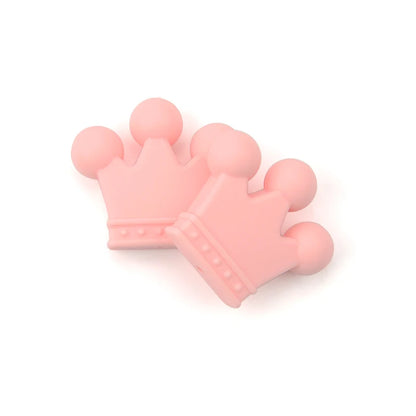 LOFCA 10pcs/lot Silicone Crown Beads BPA Free Silicon Teething Beads Baby Chew Teething Necklace DIY Pacifier Clips Accessory