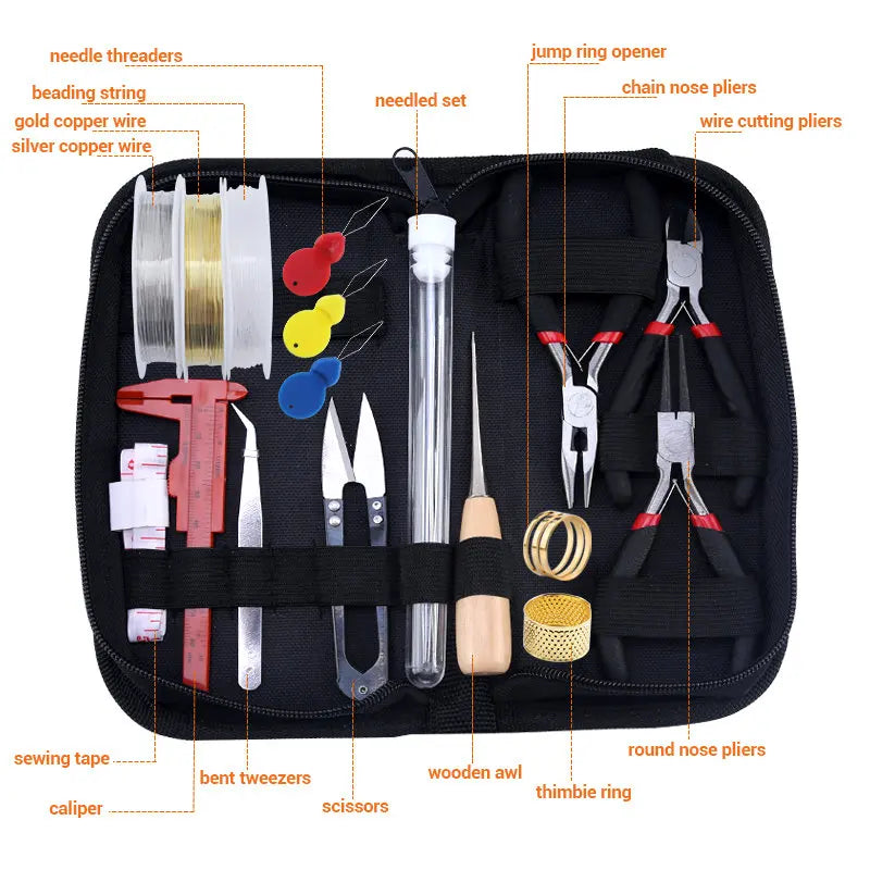 Jewelry Making Supplies Kit with Jewelry Tools Open Jump Rings Lobster Clasps Crimp Beads Earring Hooks Accessories for Jewelry
