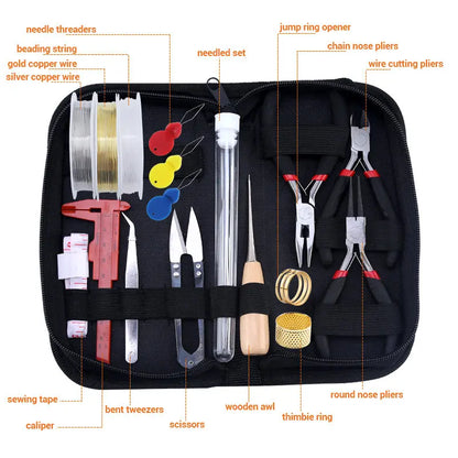 Jewelry Making Supplies Kit with Jewelry Tools Open Jump Rings Lobster Clasps Crimp Beads Earring Hooks Accessories for Jewelry