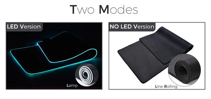 LED Light Mousepad RGB Keyboard Cover Desk-mat Colorful Surface Mouse Pad Waterproof Multi-size World Computer Gamer CS Dota