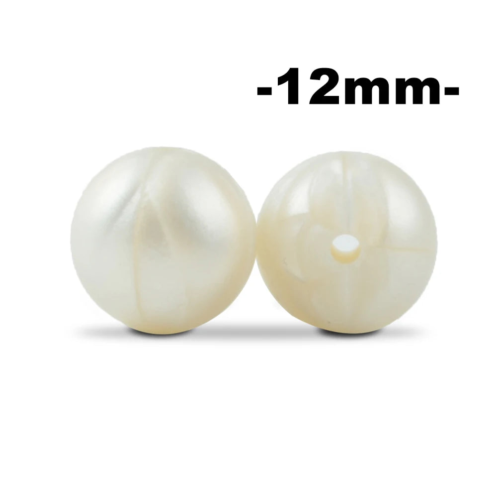 LOFCA 12mm 100pcs Silicone Beads Round Teether Baby Nursing Necklace Pacifier Clip Oral Care BPA Free Food Grade Colorful