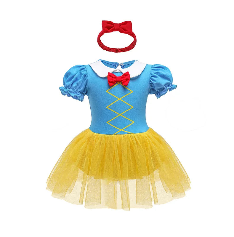 Baby Romper TUTU Dress With Headband Infant Baby Princess Girl Clothes Size 3-18M Cute Design Baby Dress Party Costumes