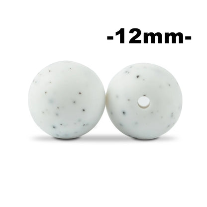 LOFCA 12mm 100pcs Silicone Beads Round Teether Baby Nursing Necklace Pacifier Clip Oral Care BPA Free Food Grade Colorful