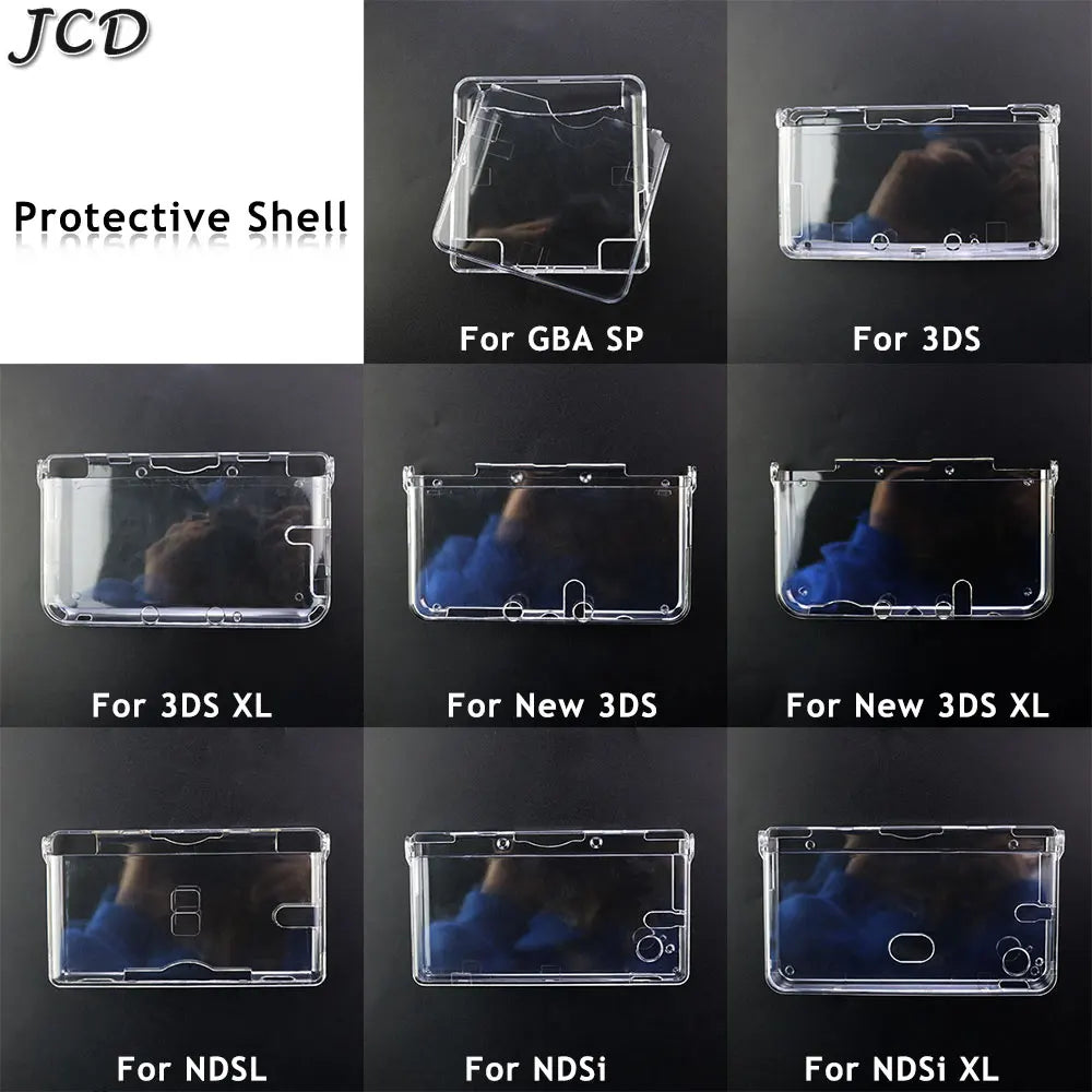 JCD Plastic Clear Crystal Protective Hard Shell Skin Case Cover For GBA SP NDSL DSI NDSi XL 3DS XL New 3DS XL LL Console