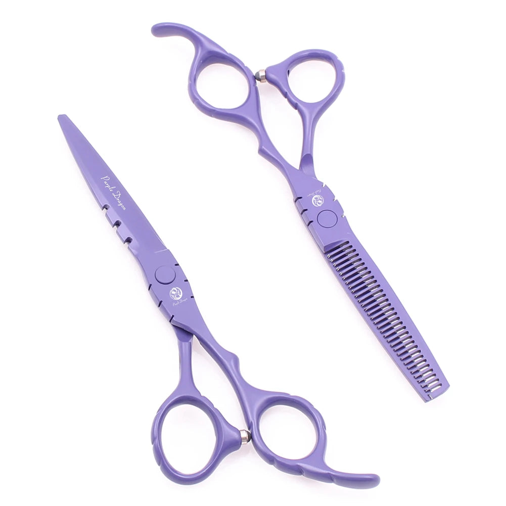 Hair Scissors 5.5" 6" Purple Dragon Stainless Professional Hairdressing Scissors Thinning Shears Hair Scissor Dropshipping Z1010