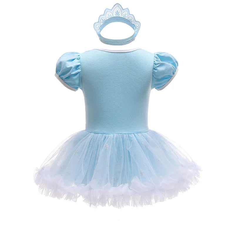 Baby Romper TUTU Dress With Headband Infant Baby Princess Girl Clothes Size 3-18M Cute Design Baby Dress Party Costumes