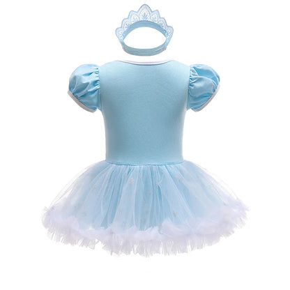 Baby Romper TUTU Dress With Headband Infant Baby Princess Girl Clothes Size 3-18M Cute Design Baby Dress Party Costumes