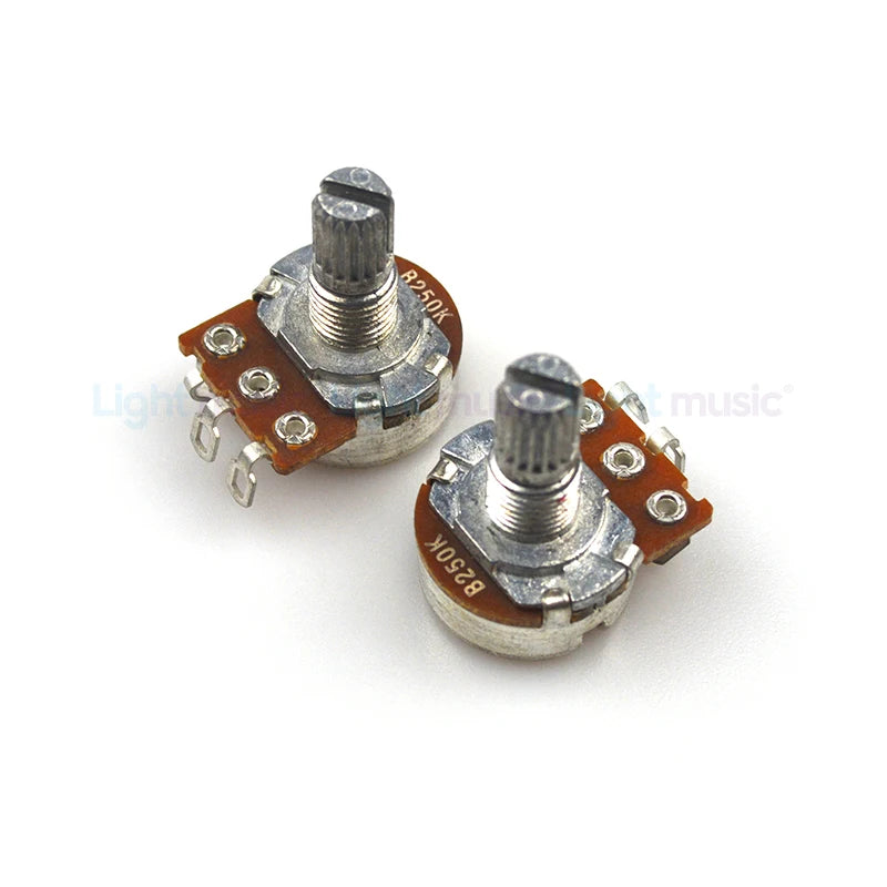 2pcs A500K B500K A250K B250K Potentiometer Splined Small Pot Electric Guitar Bass Effect Amp Tone Volume 15mm 18mm Shaft Parts