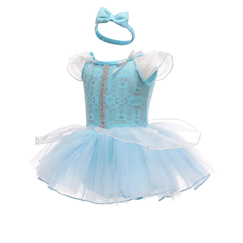 Baby Romper TUTU Dress With Headband Infant Baby Princess Girl Clothes Size 3-18M Cute Design Baby Dress Party Costumes