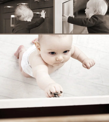 Baby Safety Drawer Lock Anti-Pinching Hand Cabinet Drawer Locks Plastic White Safety Buckle for Children Kids Protection