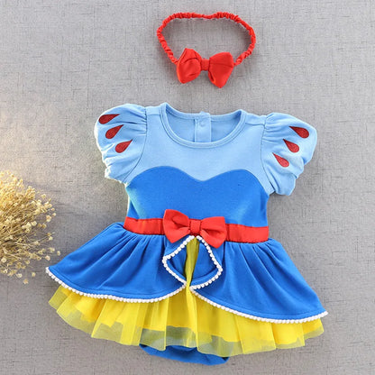 Baby Romper TUTU Dress With Headband Infant Baby Princess Girl Clothes Size 3-18M Cute Design Baby Dress Party Costumes