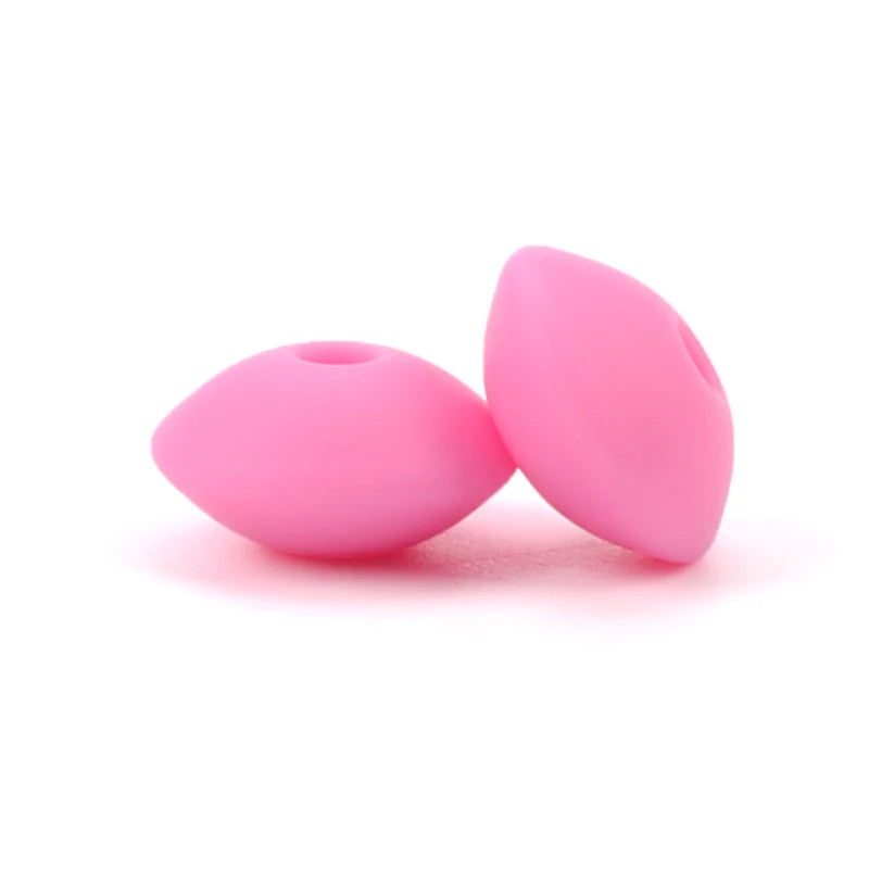 50pcs/lot 12mm Silicone lentil Beads Silicone BPA Free DIY Charms Newborn Nursing Accessory Teething Necklace Teething Toy