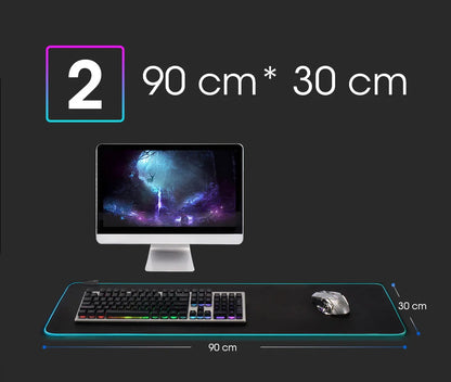 LED Light Mousepad RGB Keyboard Cover Desk-mat Colorful Surface Mouse Pad Waterproof Multi-size World Computer Gamer CS Dota