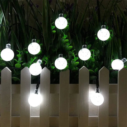 Solar String Crystal Globe Lights 60 LED 8 Lighting Modes IP65 Fairy Light Christmas Garland For Garden Party Decor 1pc/2pcs