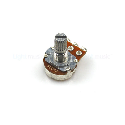 2pcs A500K B500K A250K B250K Potentiometer Splined Small Pot Electric Guitar Bass Effect Amp Tone Volume 15mm 18mm Shaft Parts