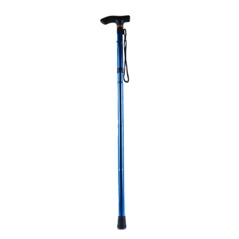 Telescopic Walking Stick Outdoor Hiking Trekking Poles Aluminum Alloy Metal Folding Cane Crutches Pole For Elderly People